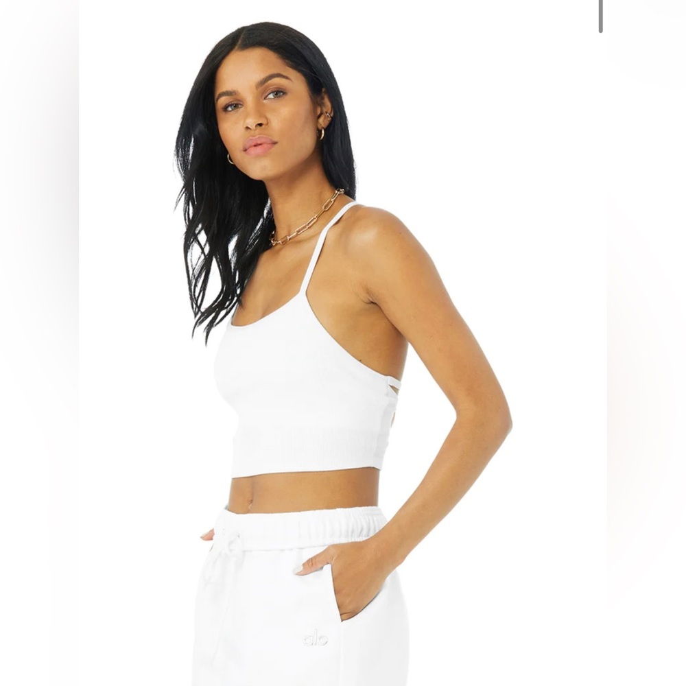 TWO Brand New AloYoga Alosoft Ribbed Crop Calm Tank